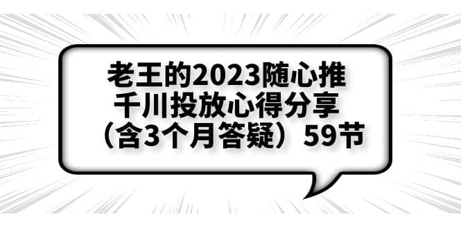 老王的2023随心推+千川投放心得分享（含3个月答疑）59节-博学库