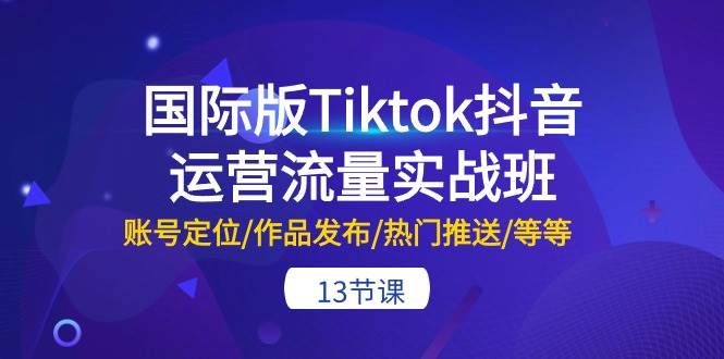 国际版Tiktok抖音运营流量实战班：账号定位/作品发布/热门推送/等等-13节-博学库