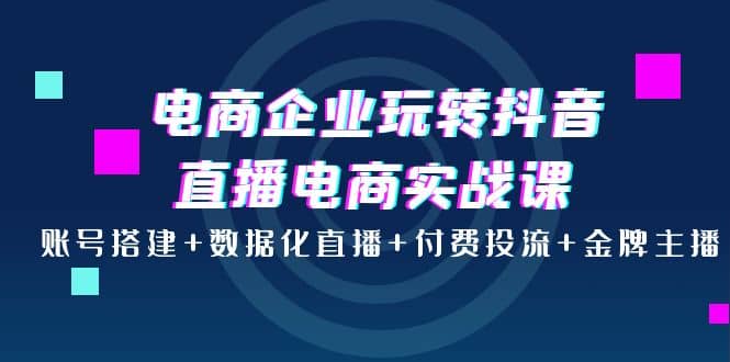 电商企业玩转抖音直播电商实战课：账号搭建+数据化直播+付费投流+金牌主播-博学库