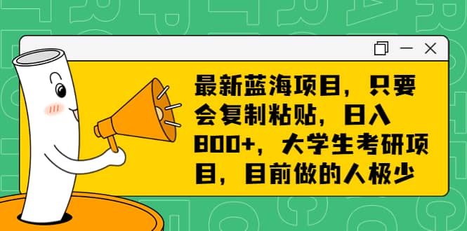最新蓝海项目，只要会复制粘贴，日入800+，大学生考研项目，目前做的人极少-博学库