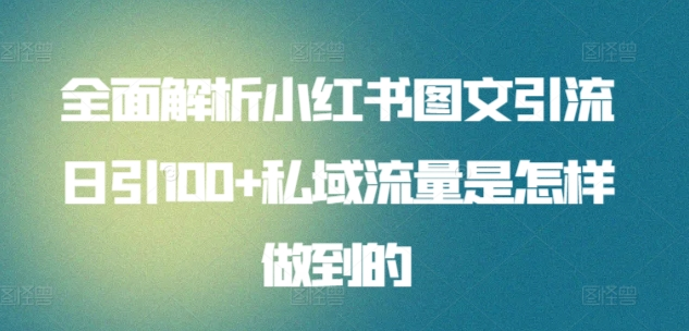 暴力引流 小红书图文引流日引100私域全面拆解【打粉人必看】-博学库