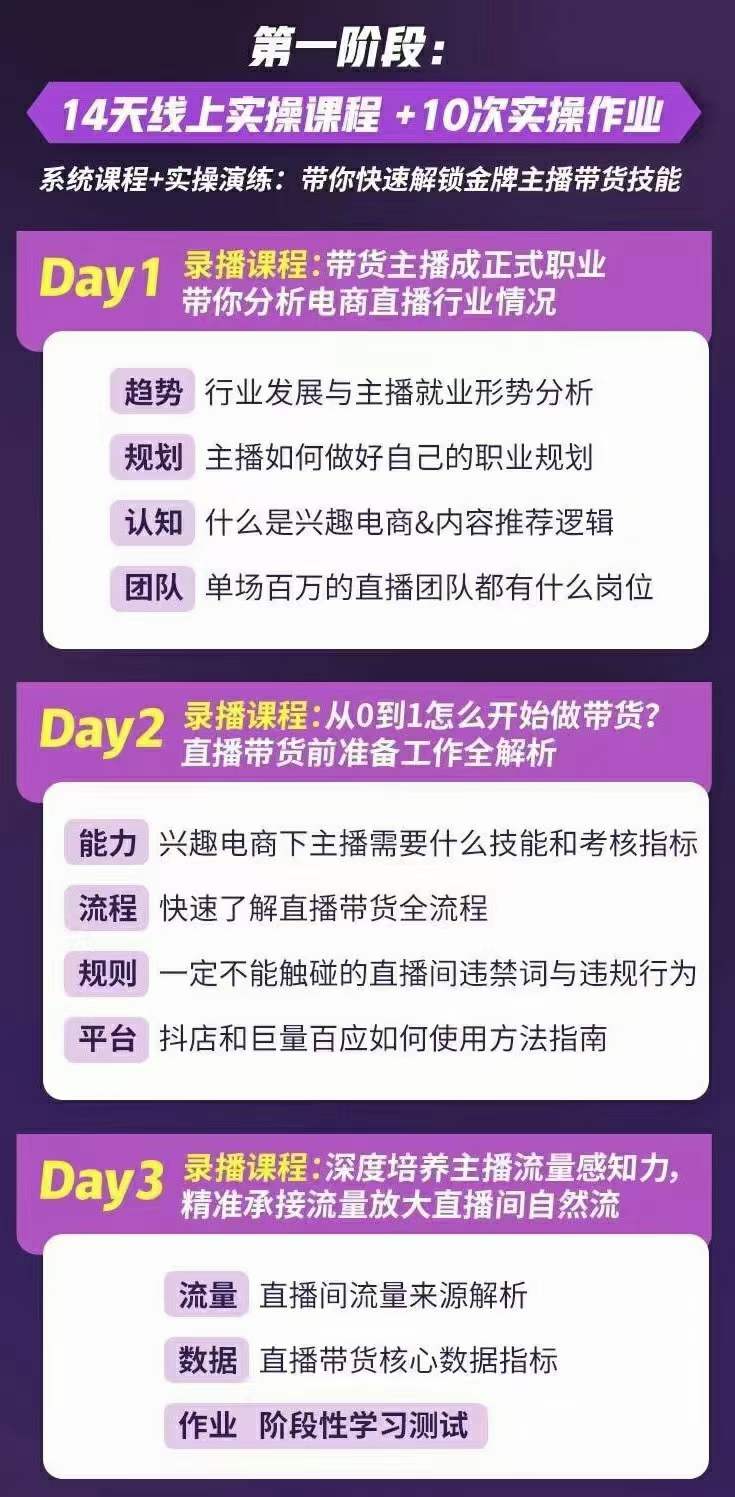 图片[1]-金牌主播实战进阶营 普通人也能快速变身金牌带货主播 (价值3980)-博学库