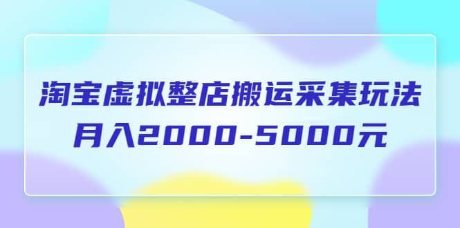 淘宝虚拟整店搬运采集玩法分享课：月入2000-5000元（5节课）-博学库