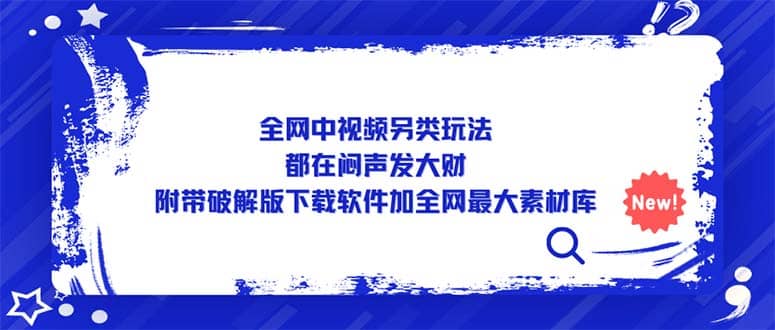 全网中视频另类玩法，都在闷声发大财，附带下载软件加全网最大素材库-博学库