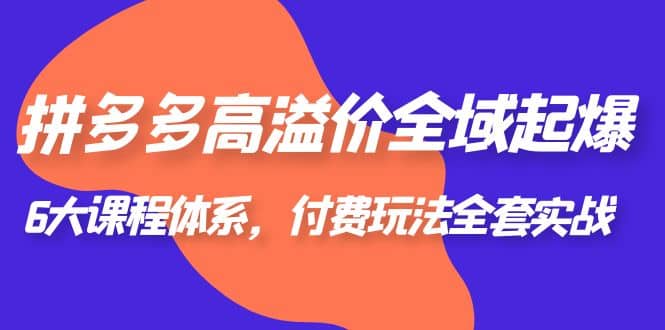 拼多多-高溢价 全域 起爆，6大课程体系，付费玩法全套实战-博学库