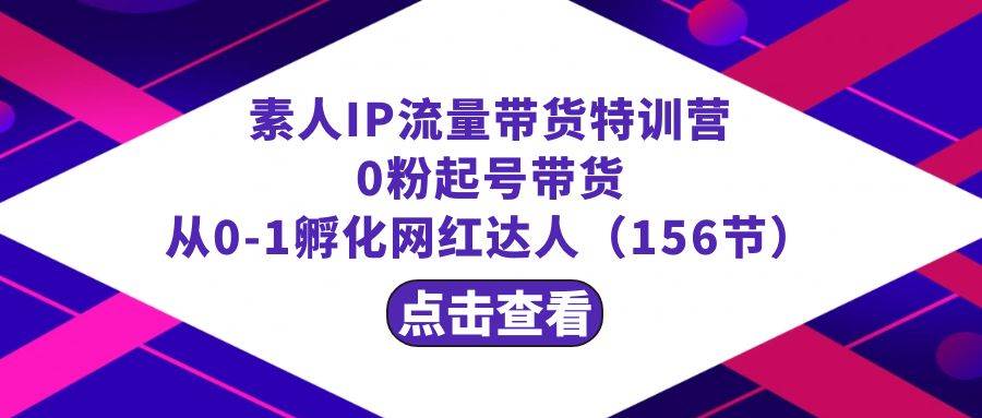 繁星·计划素人IP流量带货特训营：0粉起号带货 从0-1孵化网红达人（156节）-博学库