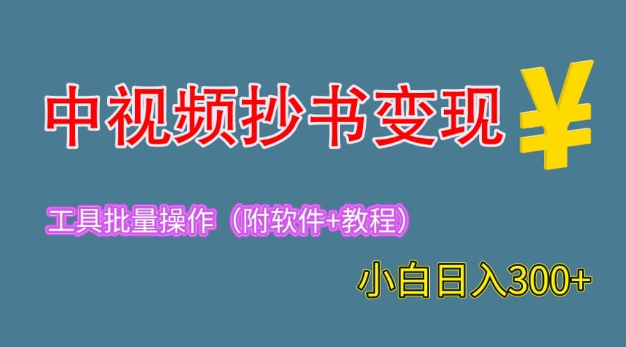 2023中视频抄书变现（附工具+教程），一天300+，特别适合新手操作的副业-博学库