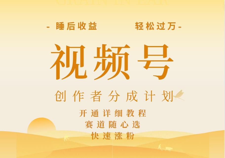 详解视频号创作者分成计划，暴力起号，可同步多平台，实现睡后收入2W+，看懂即可操作！-博学库