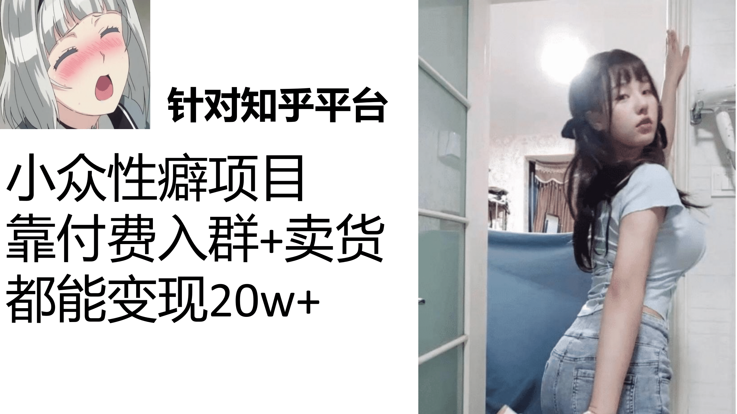 知乎小众性癖项目，Lsp的钱才是最好赚的，付费建群+卖货变现20w-博学库