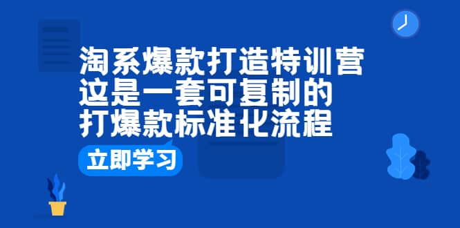 淘系爆款打造特训营：这是一套可复制的打爆款标准化流程-博学库