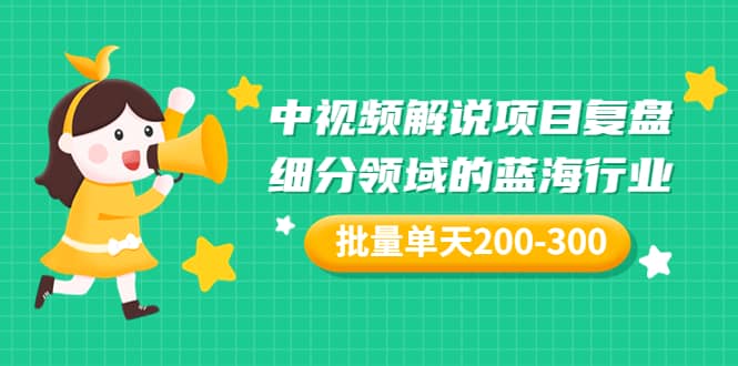 某付费文章：中视频解说项目复盘：细分领域的蓝海行业 批量单天200-300收益-博学库