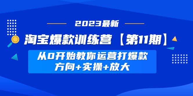 淘宝爆款训练营【第11期】 从0开始教你运营打爆款，方向+实操+放大-博学库