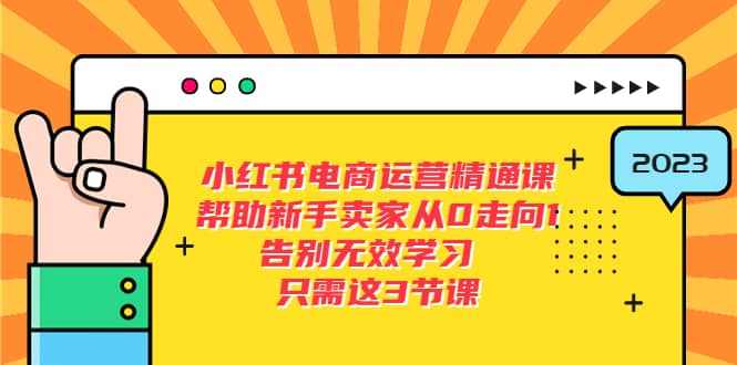 小红书电商·运营精通课，帮助新手卖家从0走向1 告别无效学习（7节视频课）-博学库