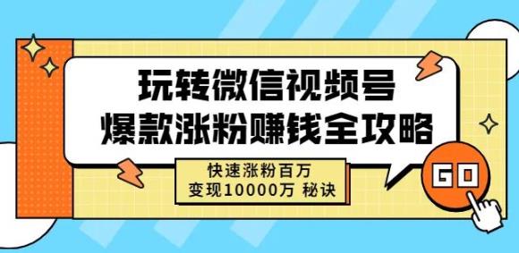 玩转微信视频号爆款涨粉赚钱全攻略，快速涨粉百万变现万元秘诀-博学库