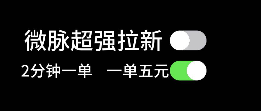 微脉超强拉新， 两分钟1单， 一单利润5块，适合小白-博学库
