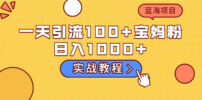 一天引流100+宝妈粉，日入1000+的蓝海项目（实战教程）-博学库