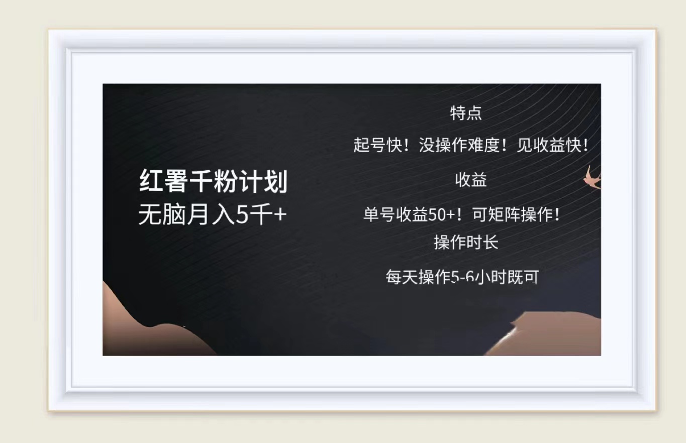 红薯千粉计划无脑月入5千➕！既做既赚！-博学库