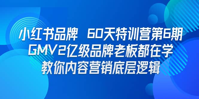 小红书品牌 60天特训营第6期 GMV2亿级品牌老板都在学 教你内容营销底层逻辑-博学库