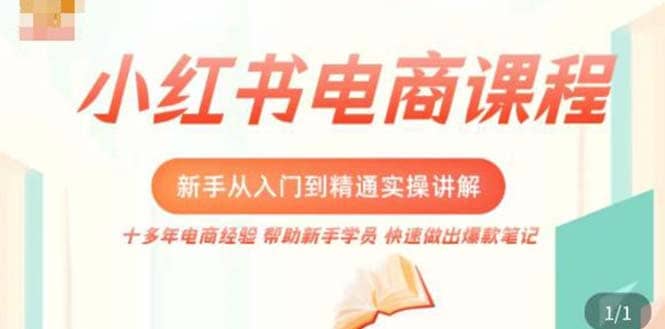 小红书电商新手入门到精通实操课，从入门到精通做爆款笔记，开店运营-博学库