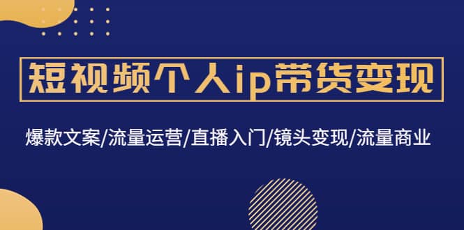 短视频个人ip带货变现：爆款文案/流量运营/直播入门/镜头变现/流量商业-博学库