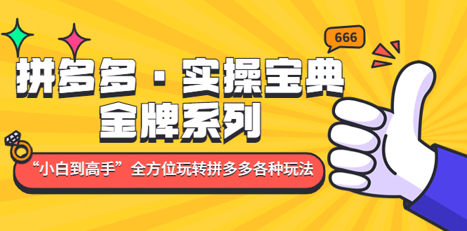 拼多多·实操宝典：金牌系列“小白到高手”带你全方位玩转拼多多各种玩法-博学库