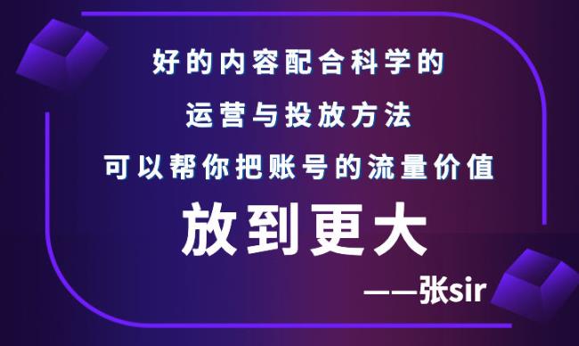张sir账号流量增长课，告别海王流量，让你的流量更精准-博学库