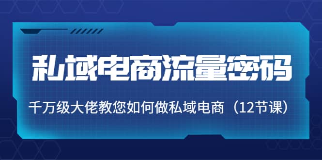 私域电商流量密码：千万级大佬教您如何做私域电商（12节课）-博学库
