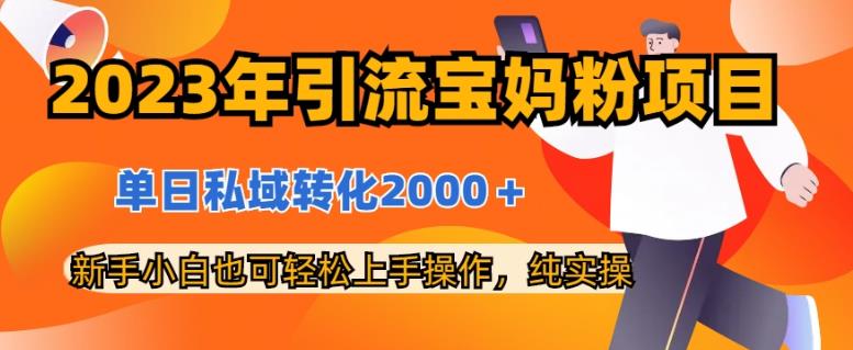 2023年引流宝妈粉项目，单日私域转化2000＋，新手小白也可轻松上手操作，纯实操-博学库
