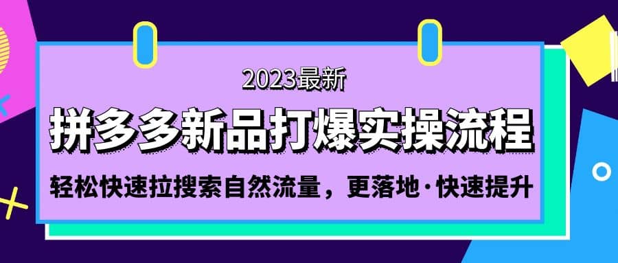 拼多多-新品打爆实操流程：轻松快速拉搜索自然流量，更落地·快速提升-博学库