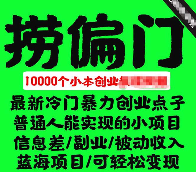 千款捞偏门小本创业小项目，总有一款适合你【无水印】-博学库