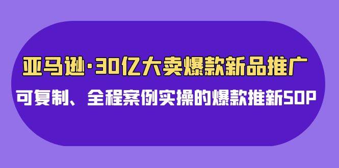 亚马逊30亿·大卖爆款新品推广，可复制、全程案例实操的爆款推新SOP-博学库