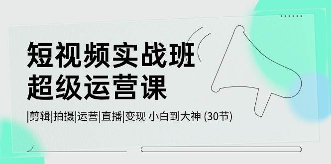 短视频实战班-超级运营课，|剪辑|拍摄|运营|直播|变现 小白到大神 (30节)-博学库
