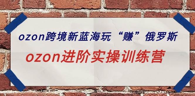 ozon跨境新蓝海玩“赚”俄罗斯，ozon进阶实操训练营-博学库