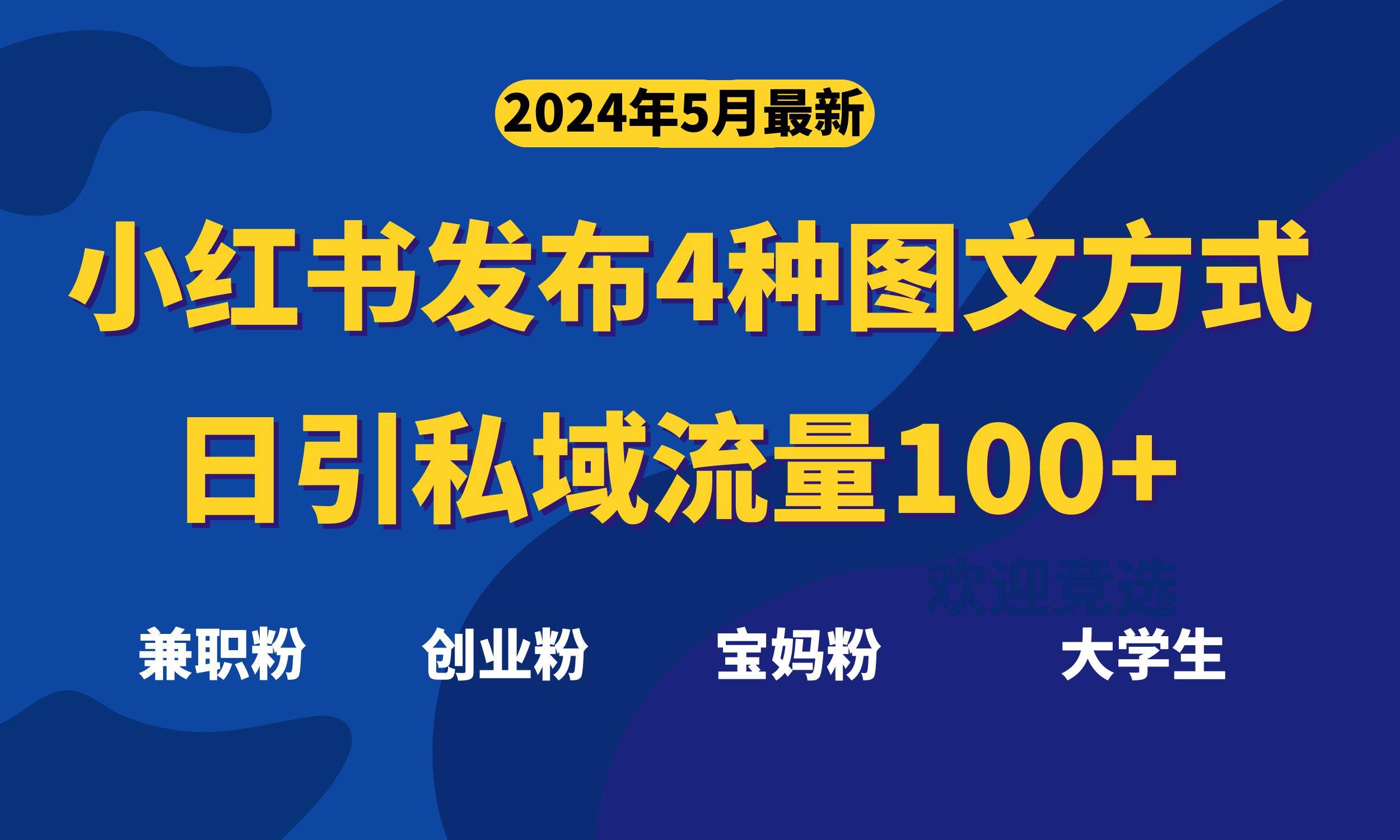 最新小红书发布这四种图文，日引私域流量100+不成问题，-博学库