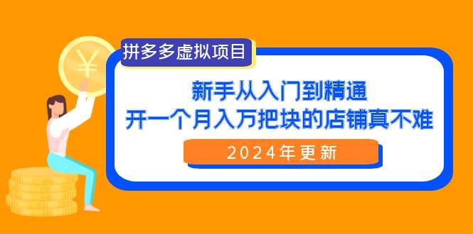 拼多多虚拟项目：入门到精通，开一个月入万把块的店铺 真不难（24年更新）-博学库