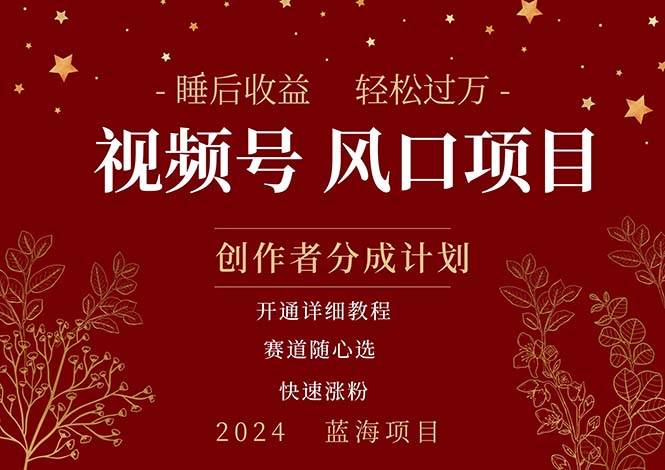 拥有睡眠收益的微信视频号大风口项目，轻松月入过万+，多赛道选择，可…-博学库