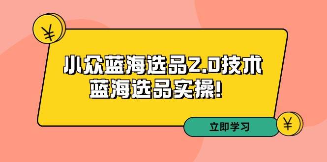 拼多多培训第33期：小众蓝海选品2.0技术-蓝海选品实操！-博学库