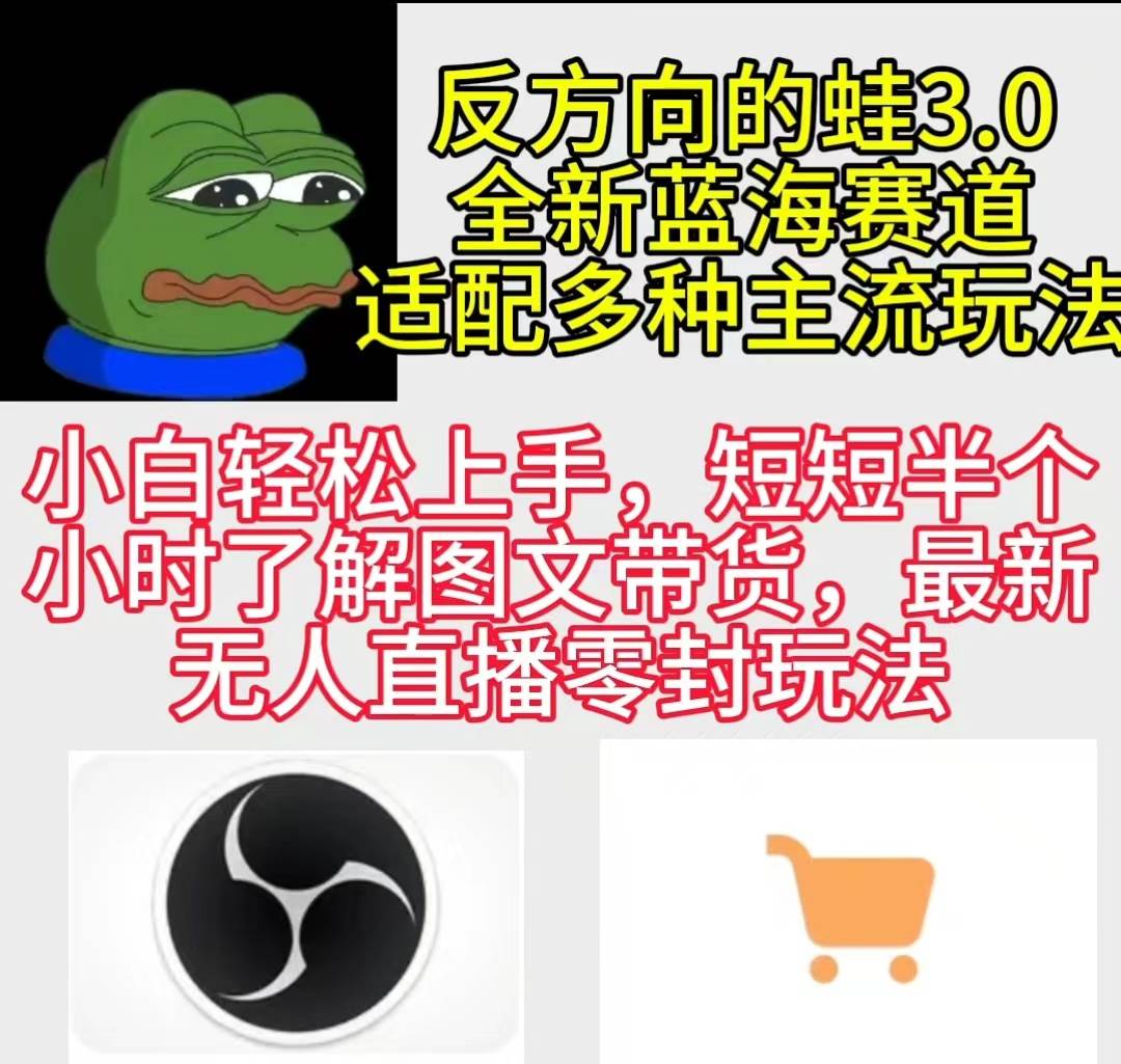 反方向的蛙3.0，图文最新玩法，变现多元化，新蓝海项目，小白轻松上手-博学库
