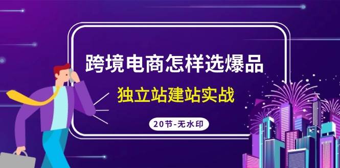 跨境电商怎样选爆品，独立站建站实战（20节高清无水印课）-博学库