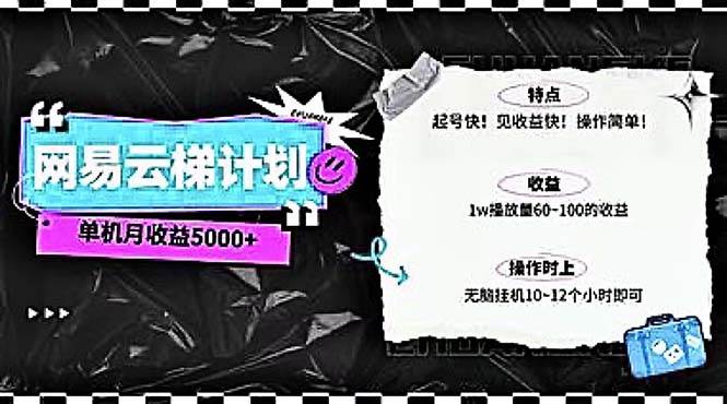 2024网易云云梯计划 单机日300+ 无脑月入5000+-博学库