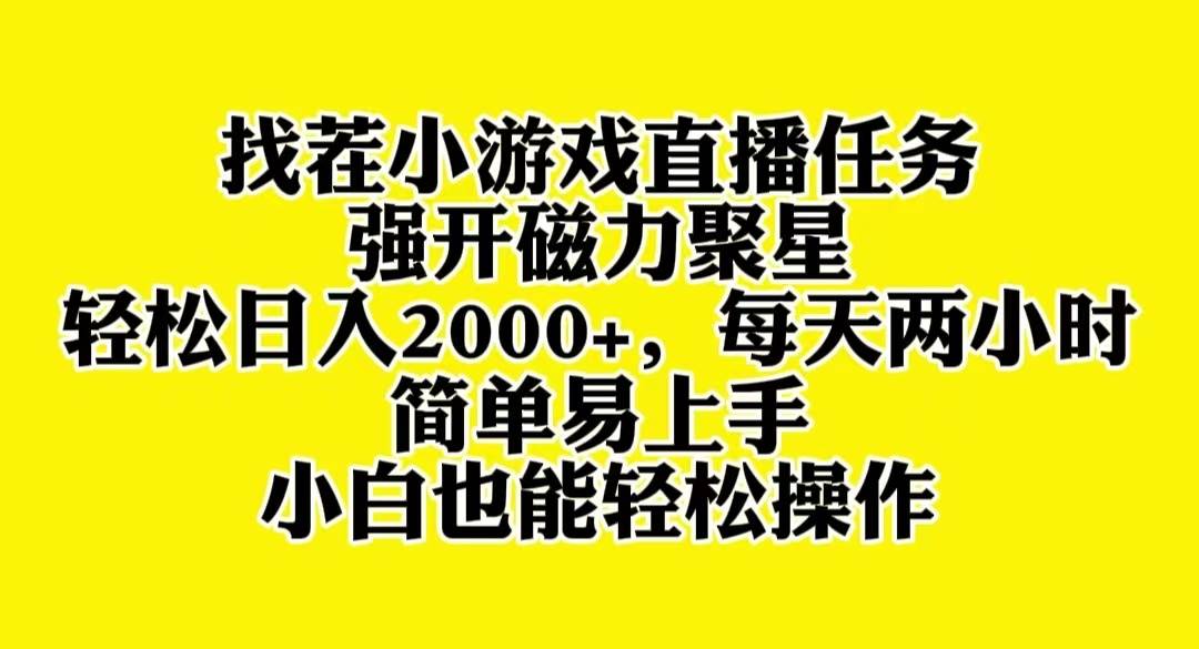 找茬小游戏直播，强开磁力聚星，轻松日入2000+，小白也能轻松上手-博学库