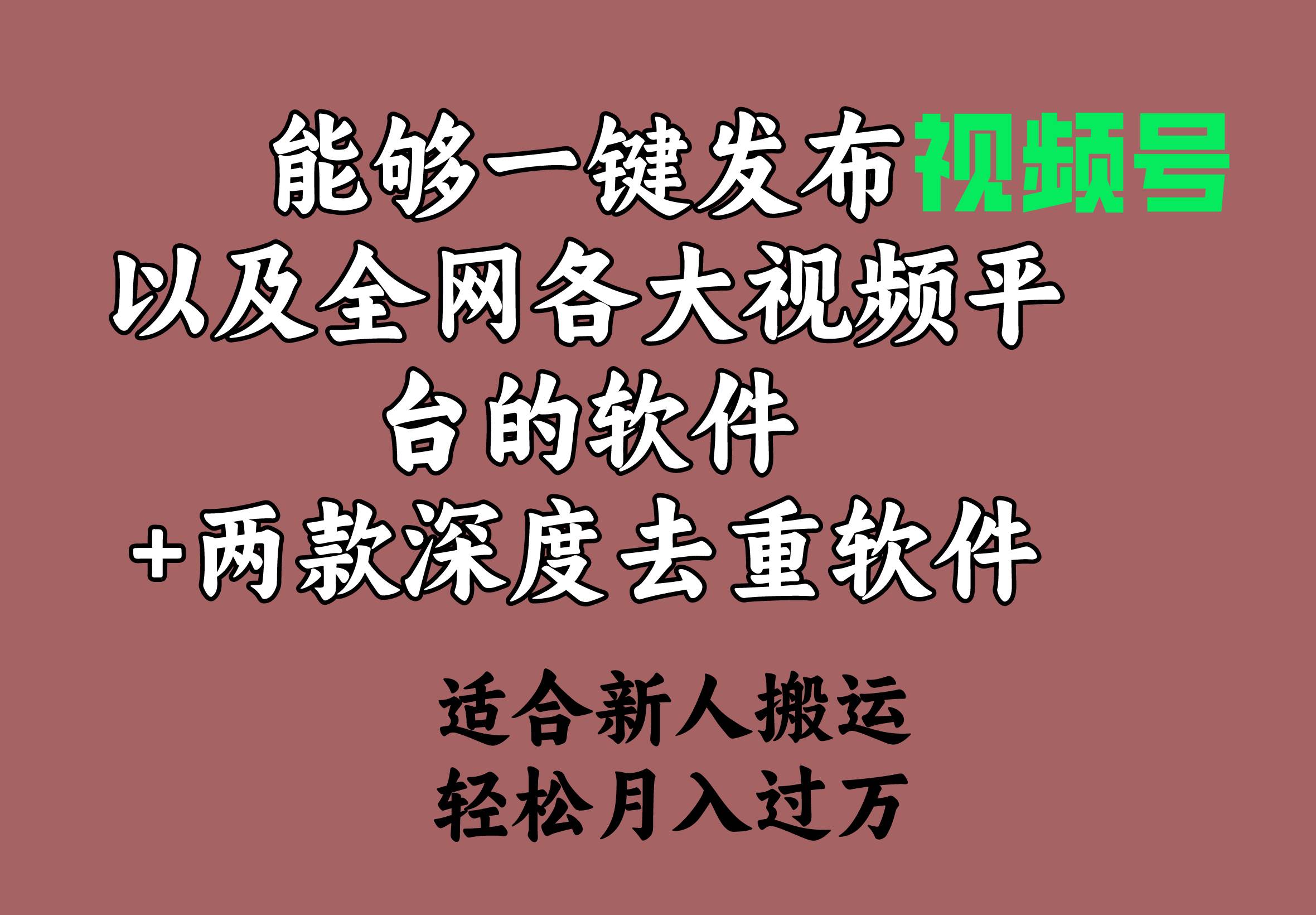 能够一键发布视频号以及全网各大视频平台的软件+两款深度去重软件 适合…-博学库