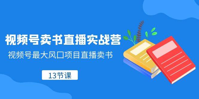 视频号-卖书直播实战营，视频号最大风囗项目直播卖书（13节课）-博学库
