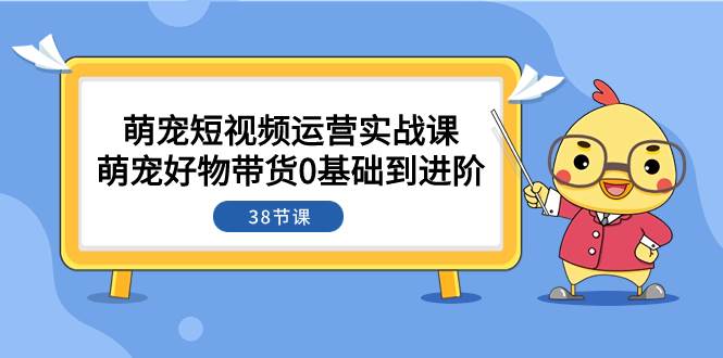 萌宠·短视频运营实战课：萌宠好物带货0基础到进阶（38节课）-博学库