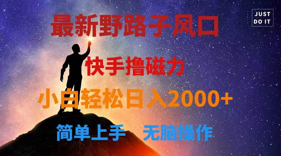 最新风口！快手撸磁力，野路子，小白无脑操作日入2000+-博学库