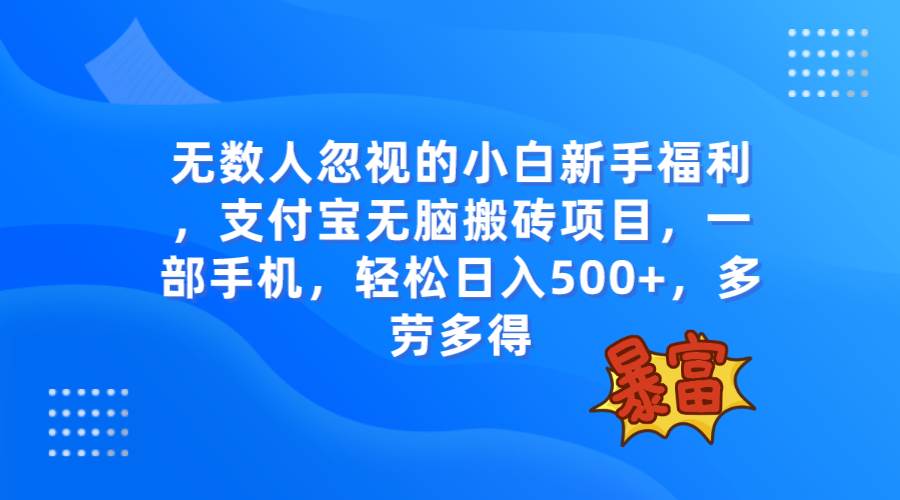 无数人忽视的项目，支付宝无脑搬砖项目，一部手机即可操作，轻松日入500+-博学库