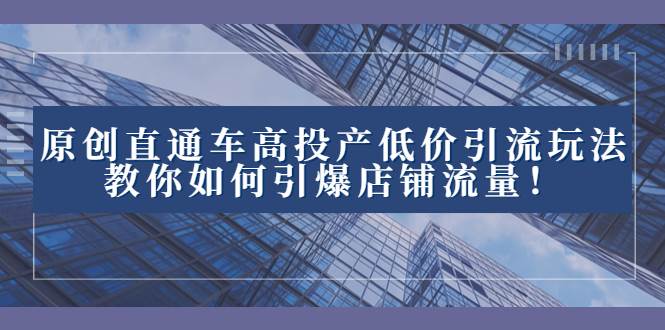 2023直通车高投产低价引流玩法，教你如何引爆店铺流量！-博学库
