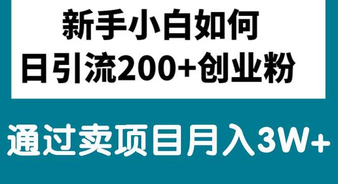 新手小白日引流200+创业粉,通过卖项目月入3W+-博学库