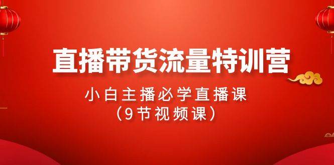2024直播带货流量特训营，小白主播必学直播课（9节视频课）-博学库