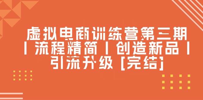 虚拟电商训练营第三期丨流程精简丨创造新品丨引流升级 [完结]-博学库